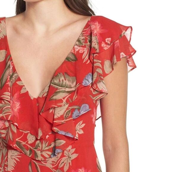 NEW WAYF Floral Chelsea Tiered Ruffle Maxi Dress Size Small - Picture 2 of 12